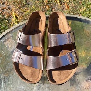 #Arizona Birkenstock metallic Bronze